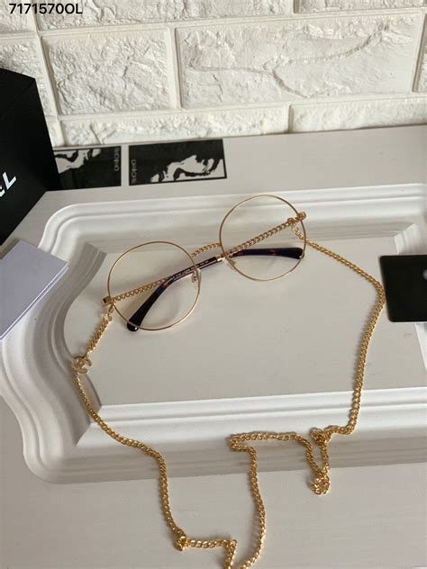 new chanel reading glasses|Chanel reading glasses with chain.